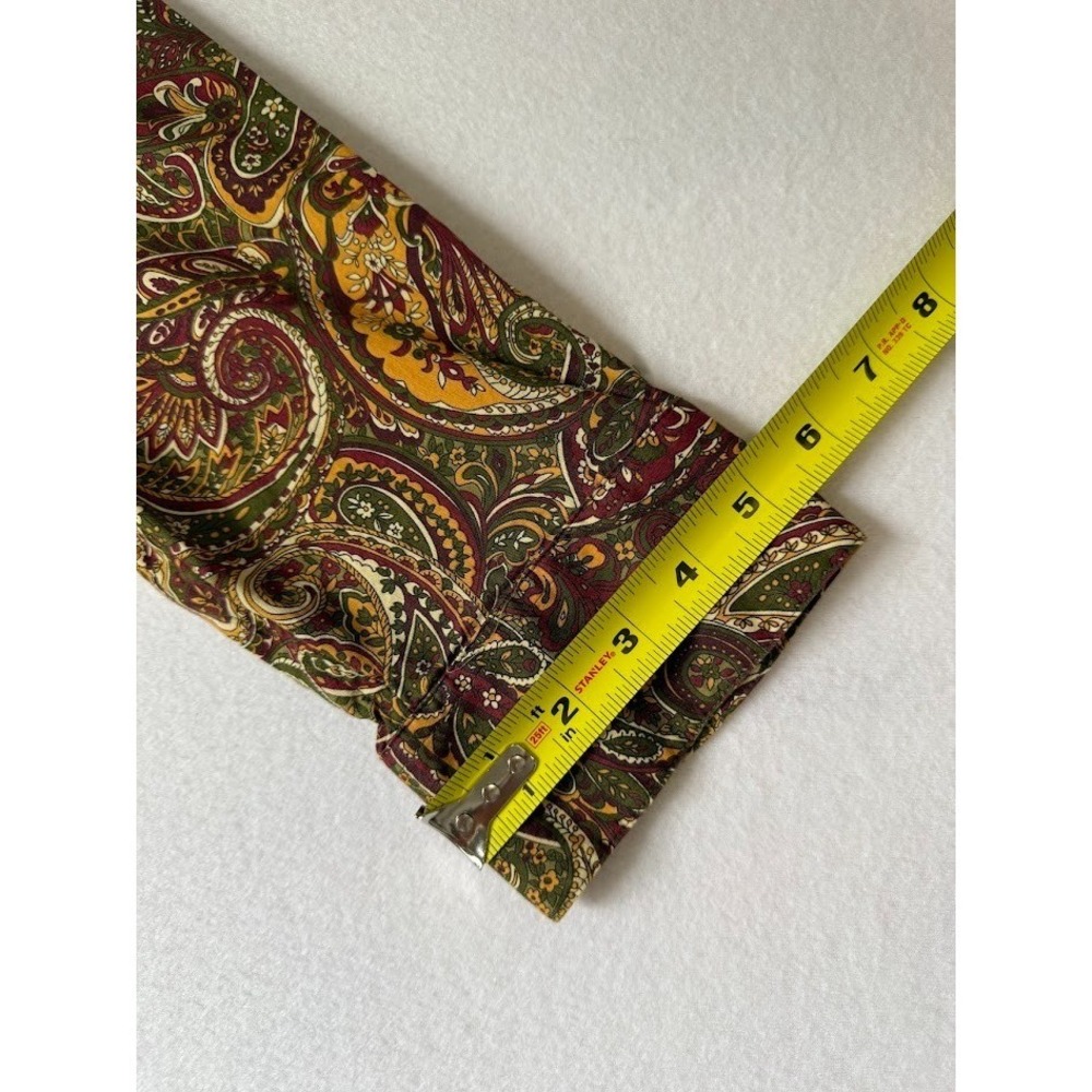 Jones New York Shirt Women XL Fall Colors Paisley Multicolor Cotton Boho V Neck - Picture 7 of 15